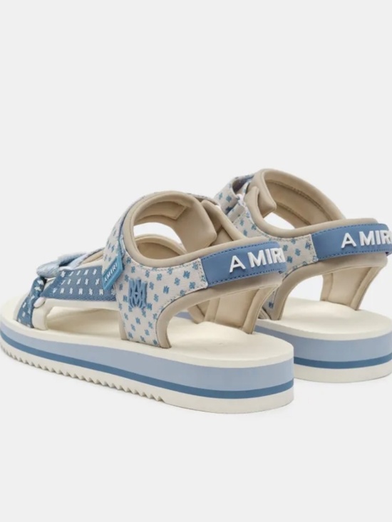 Amiri MA Paisley Sandals Light Blue/Beige Open Toe Sz 10 main image 5